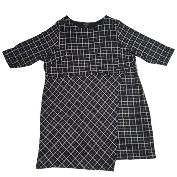 J. Jill Wearever Collection Dress Womens 4X Black White Checked Geometric - Picture 7 of 7